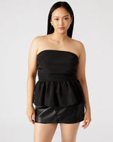 AMARI Top Black | Women's Bubble-Hem Taffeta Strapless Top | Steve Madden for Sale