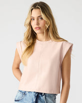CAT Rose Women's Short-Sleeved Faux Leather Top | Steve Madden on Sale
