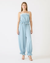 ROAN Dusty Blue Tie-Front Parachute Women's Pants | Steve Madden on Sale