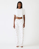 SYDNEE Floral Jean Wide-Leg Denim Multi-Colored Floral Print Women's Bottom | Steve Madden outlet