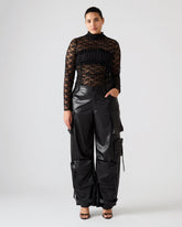 Vegan Leather Duo Black Women's Utility Cargo Pants | Steve Madden near me