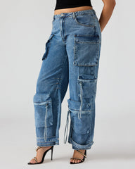 DUO Medium Denim Women's Utility Cargo Pants | Steve Madden online
