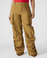 DUO Khaki Women's Utility Cargo Pants | Steve Madden US