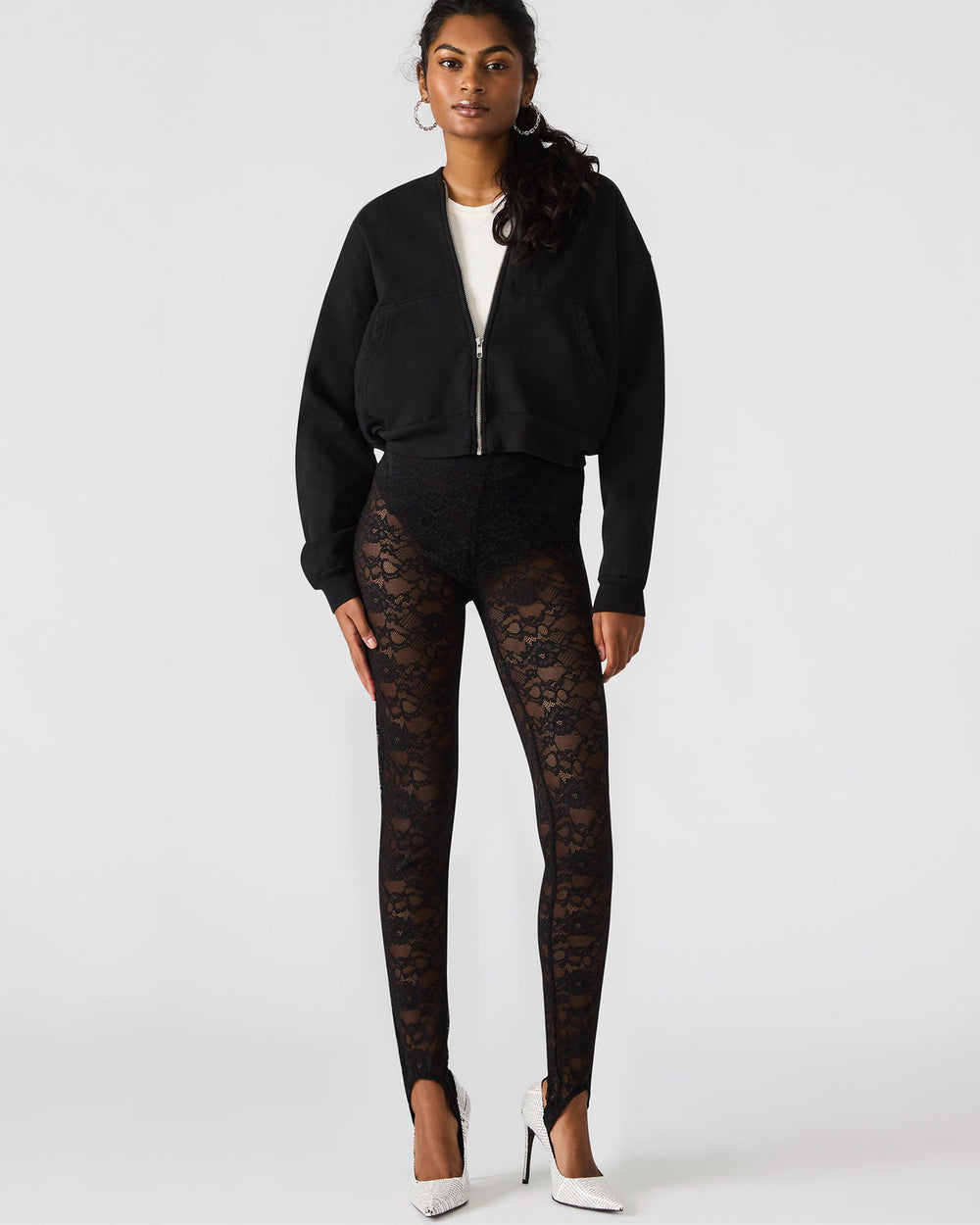 SANDRINE Black Lace Mesh Women's Pant | Steve Madden outlet