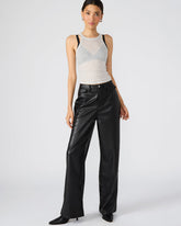 GERALDINE Black Faux Leather Straight-Leg Women's Pants | Steve Madden near me