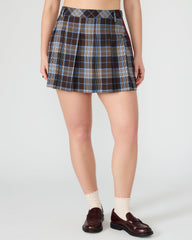 MARGO Brown Plaid Pleated Women's Mini Skirt | Steve Madden on Sale