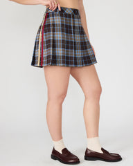 MARGO Brown Plaid Pleated Women's Mini Skirt | Steve Madden on Sale