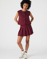 MARGO Wine Pleated Women's Mini Skirt | Steve Madden discount