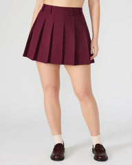 MARGO Wine Pleated Women's Mini Skirt | Steve Madden discount