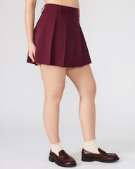 MARGO Wine Pleated Women's Mini Skirt | Steve Madden discount