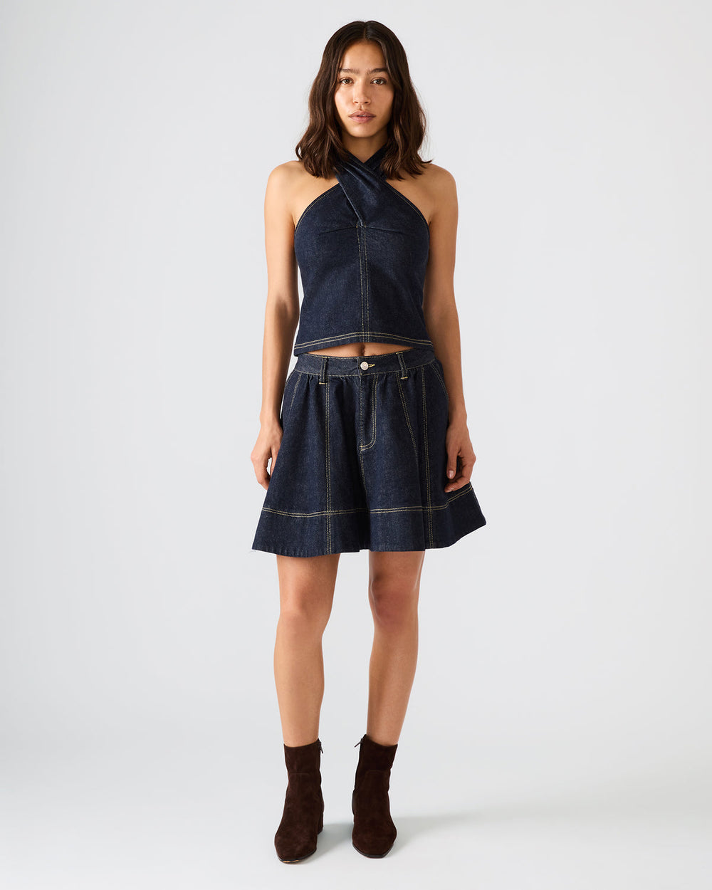 SLOAN Ink Denim Flowy Mini Women's Skirt | Steve Madden near me