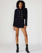 MINNETTA Indigo Haze Velvet Women's Shorts | Steve Madden US