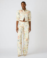 RORI Vintage Ivory Straight-Leg Denim Floral Print Women's Bottoms | Steve Madden online