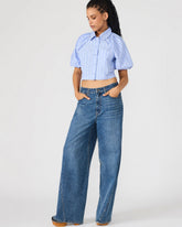 MELLIE Midnight Blue Denim Wide-Leg Women's Jeans | Steve Madden US