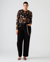 SWIFT Black Wide-Leg Denim Chain Women's Jean | Steve Madden outlet