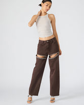 TAYLOR Jean Cocoa Brown Women's Cutout Jeans | Steve Madden Sale