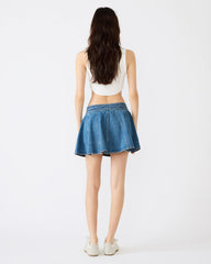 LILLIANY Aruba Blue Pleated Denim Mini Women's Skirt | Steve Madden Sale