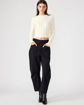HANIEL Black Women's Barrel Leg Pant | Steve Madden for Sale