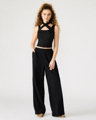 PAYTON Pant Black | Women's Wide Leg Trousers | Steve Madden on Sale