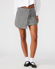 LEON Black/White Women's Wrap Mini Skirt | Steve Madden online