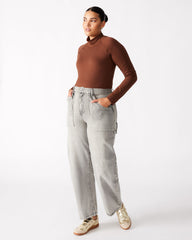HANSEN Pant Light Grey | Women's Barrel Leg Pants | Steve Madden on Sale