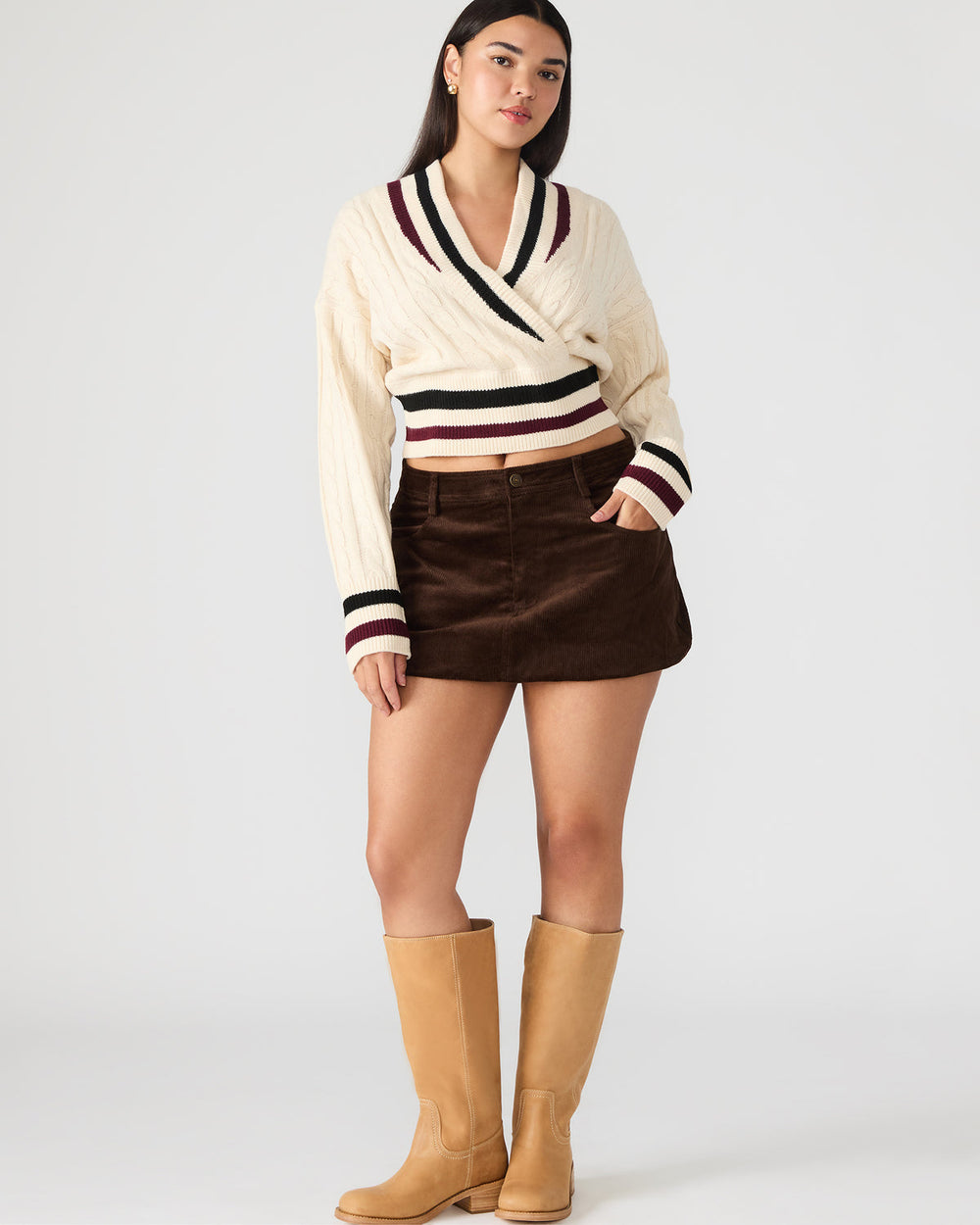 SIMONA Dark Espresso Women's Mini Skirt | Steve Madden Sale