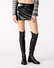 AVIVA Skirt Black | Women's Faux Leather Mini Skirt | Steve Madden for Sale
