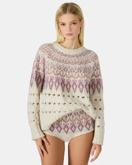 SUZETTE Multi Women's Fair Isle Long-Sleeved Pullover Sweater | Steve Madden online