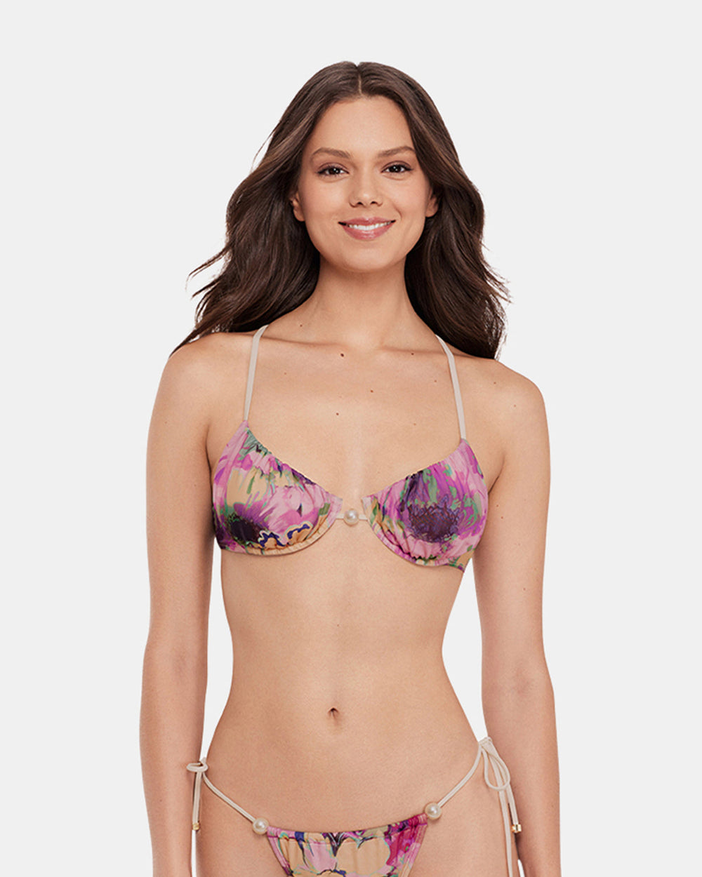 SUPER BLOOM MULTI BIKINI TOP Underwire Pearl Women's Bikini Top | Steve Madden US