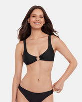 SLEEK 'N CHIC BIKINI TOP BLACK Women's Bikini Top | Steve Madden discount