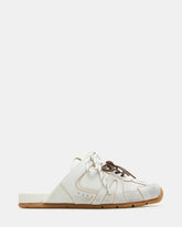MAYSA White Distressed Women's Low-Top Slip-On Mule Sneakers | Steve Madden near me