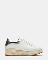 GLANCE White/Silver Espadrille Platform Casual | Women's Sneakers | Steve Madden Sale