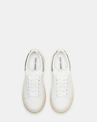 GLANCE White/Silver Espadrille Platform Casual | Women's Sneakers | Steve Madden Sale