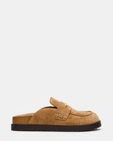 TOBIN Chestnut Suede Slip-On Mule Women's Flat | Steve Madden outlet