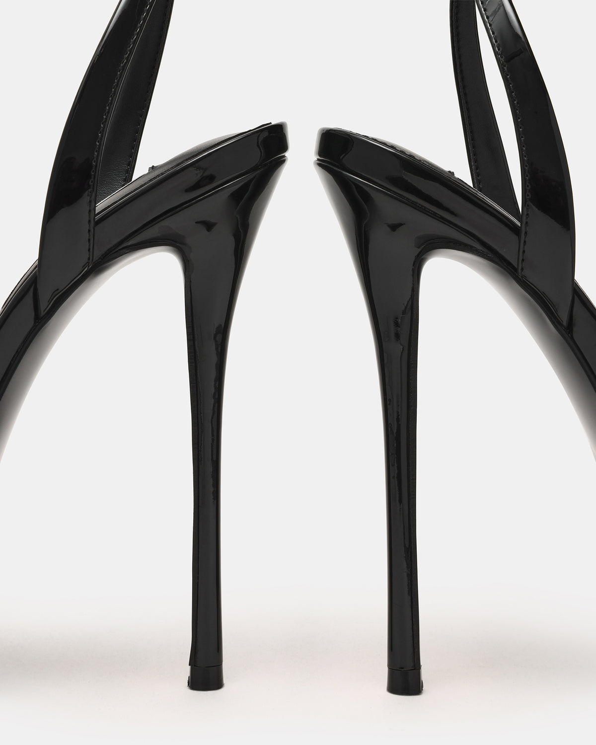 JEZZICA Black Patent Platform Stiletto Ankle Strap Women's Heel | Steve Madden Sale