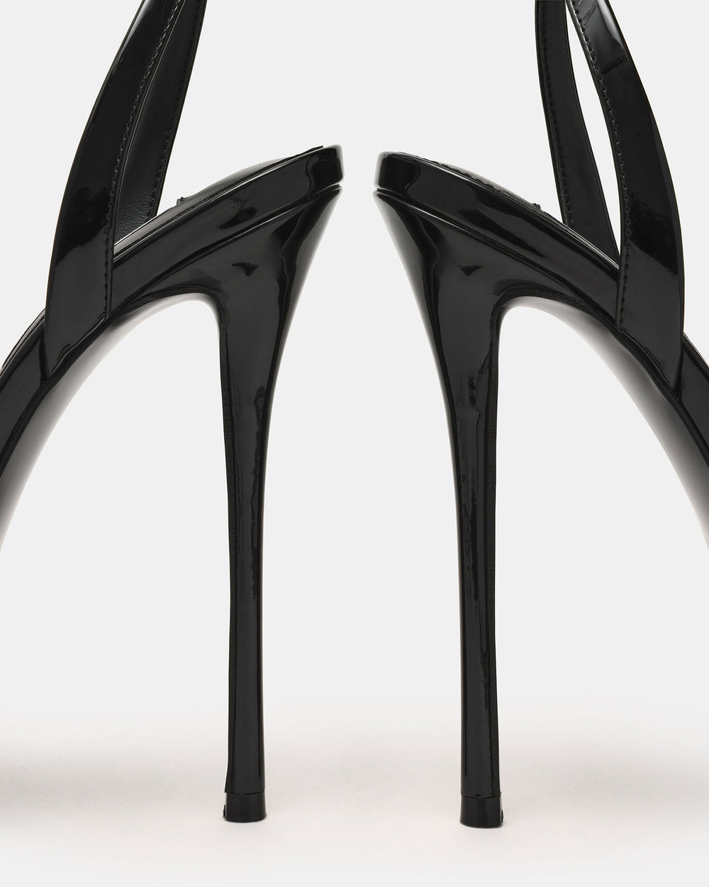 JEZZICA Black Patent Platform Stiletto Ankle Strap Women's Heel | Steve Madden Sale