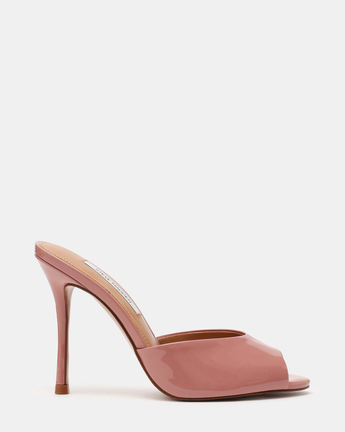 PRIYA Dark Blush Patent Mule Women's Heel | Steve Madden on Sale