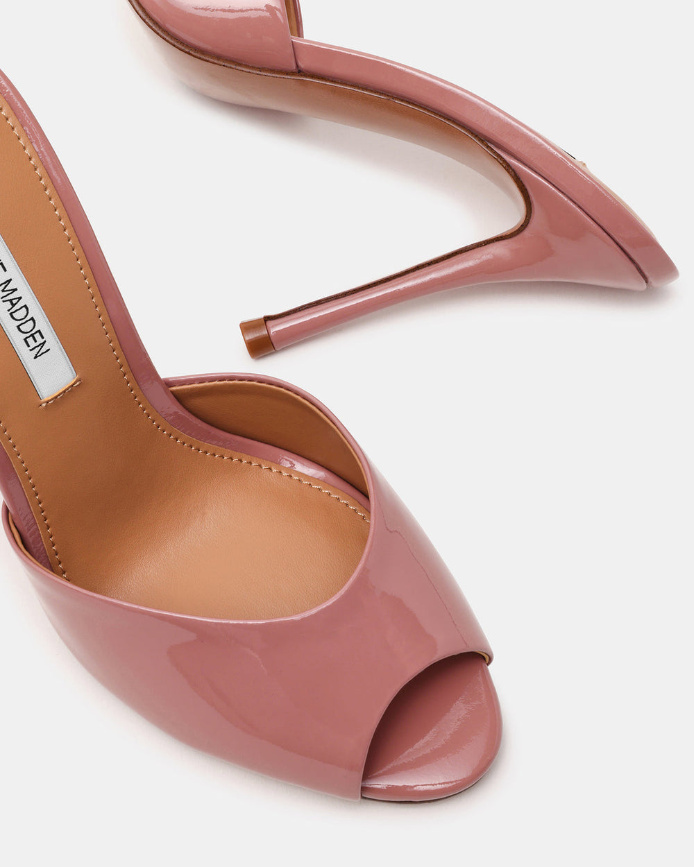 PRIYA Dark Blush Patent Mule Women's Heel | Steve Madden on Sale