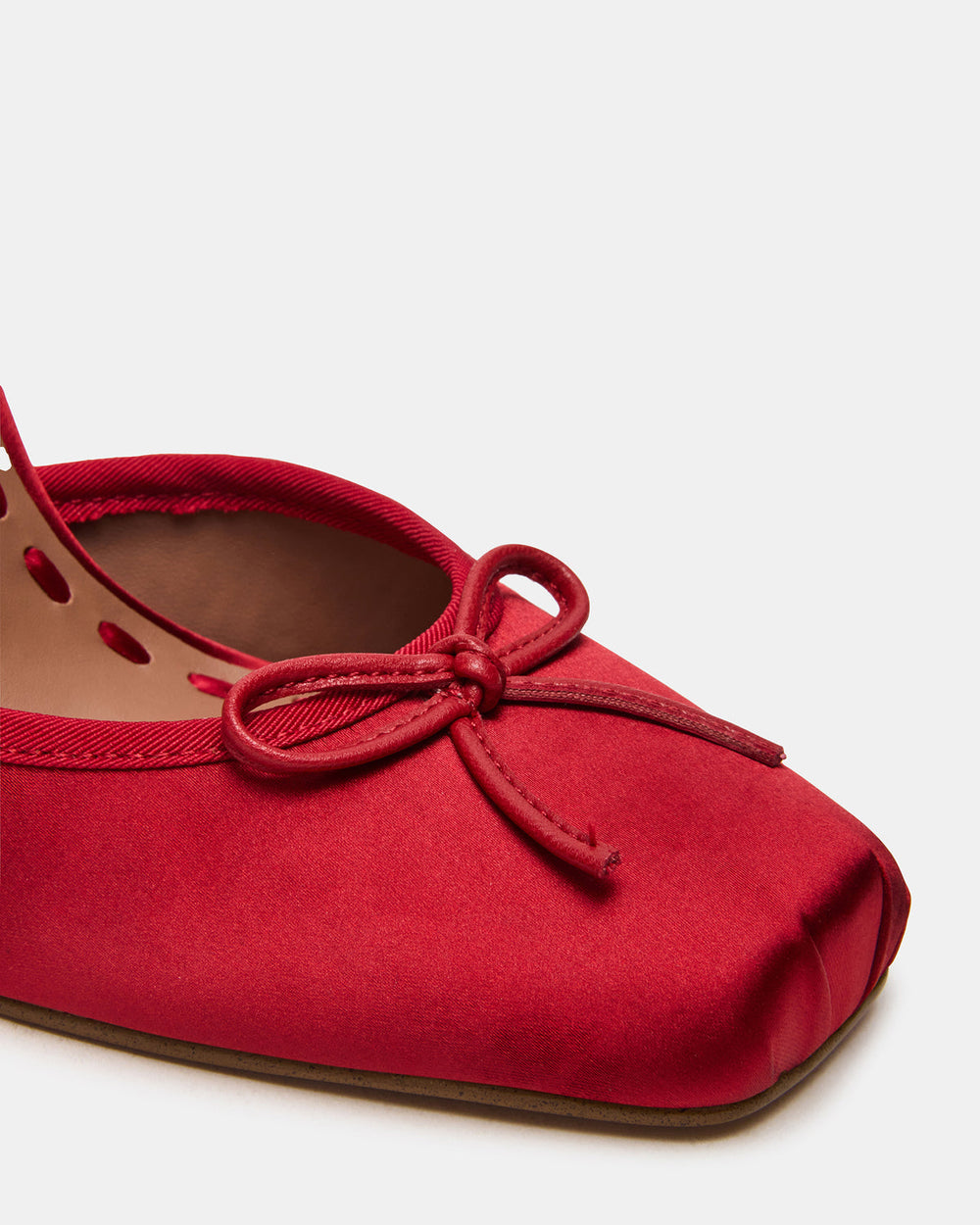 LARINA Red Satin Square-Toe Stiletto Pump Lace-Up Women's Heel | Steve Madden US