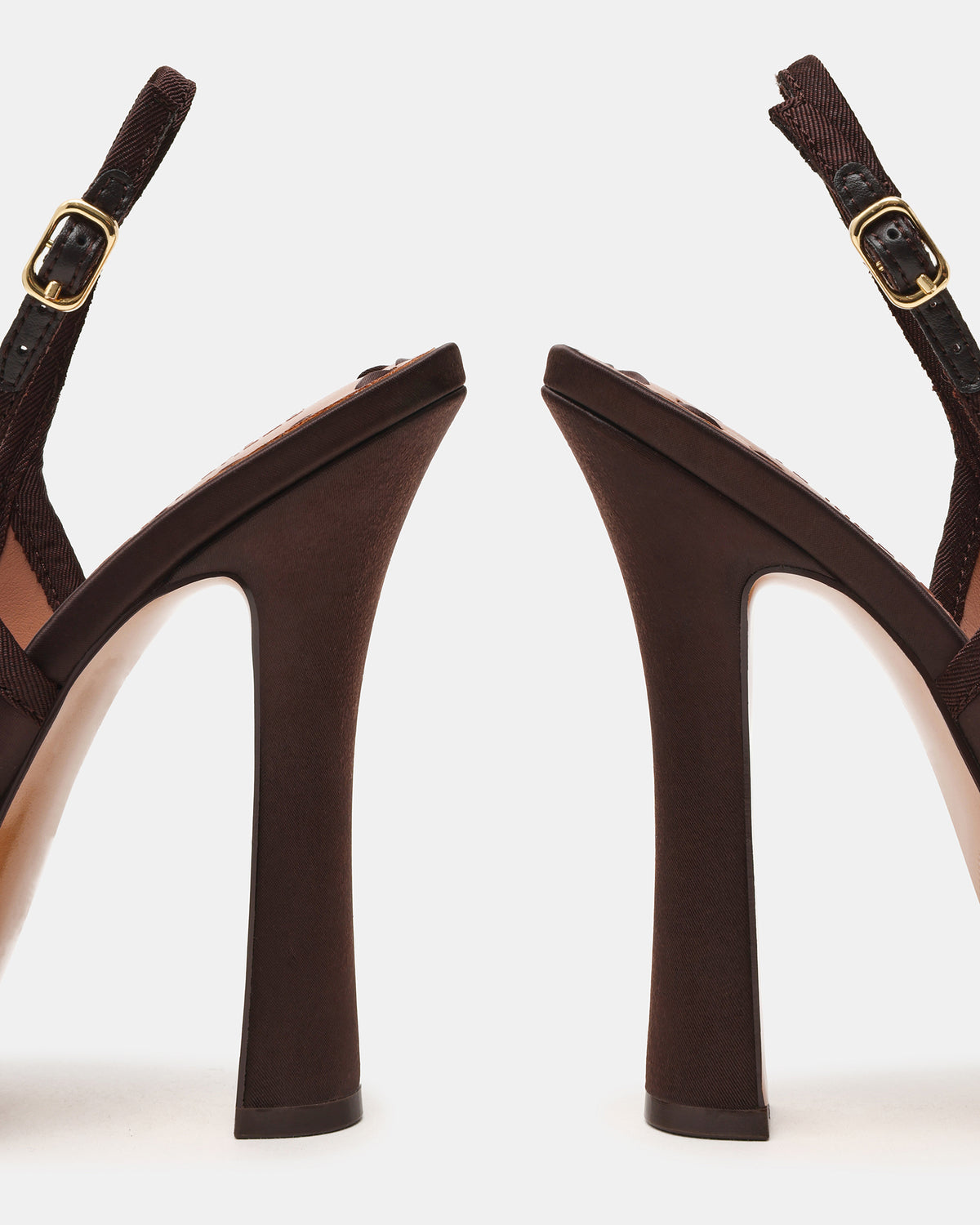 SOFIE Brown Satin Bow Slingback Platform Women's Heel | Steve Madden outlet