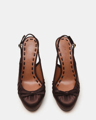 SOFIE Brown Satin Bow Slingback Platform Women's Heel | Steve Madden outlet