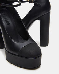 PEYTON Black Leather Block Heel Platform Women's Heel | Steve Madden for Sale