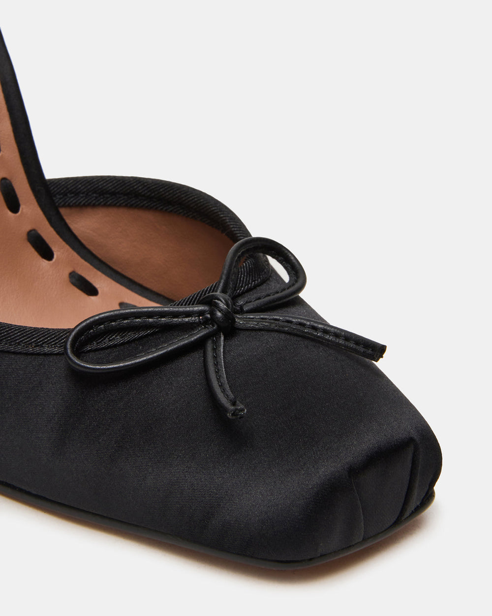 LARINA Black Satin Square-Toe Stiletto Pump Lace-Up Women's Heel | Steve Madden on Sale