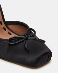 LARINA Black Satin Square-Toe Stiletto Pump Lace-Up Women's Heel | Steve Madden on Sale
