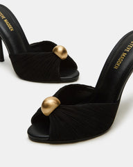 PRIYA Black/Gold Mule Women's Heel | Steve Madden US
