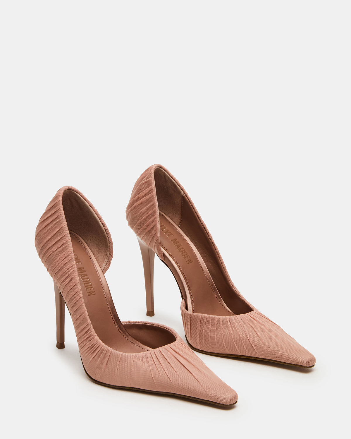 ELEGANT Mocha Ruched Pointed-Toe Stiletto Pump Women's Heel | Steve Madden for Sale