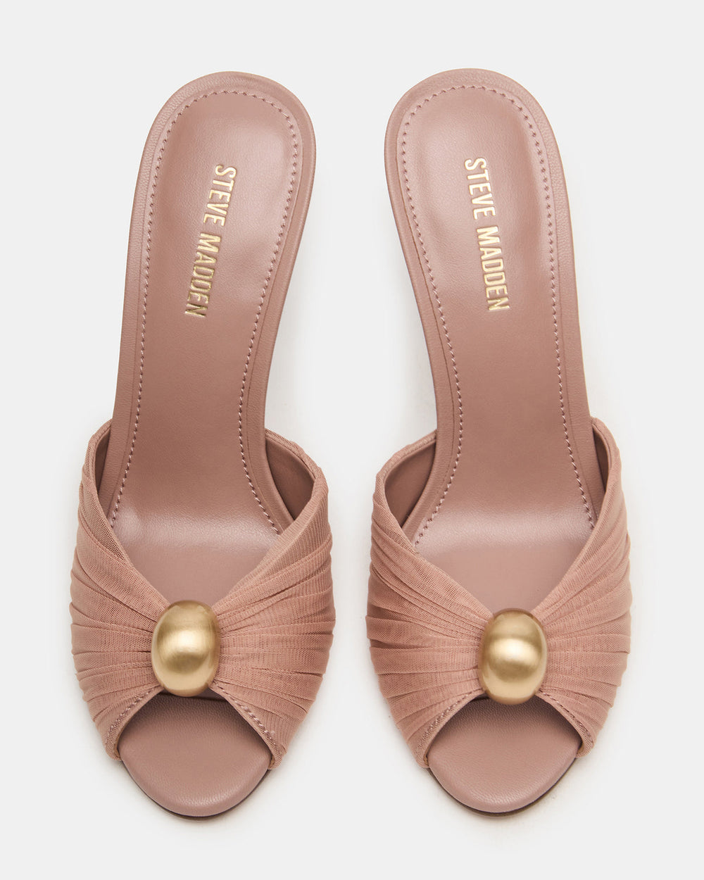 PRIYA Mocha/Gold Mule Women's Heel | Steve Madden on Sale