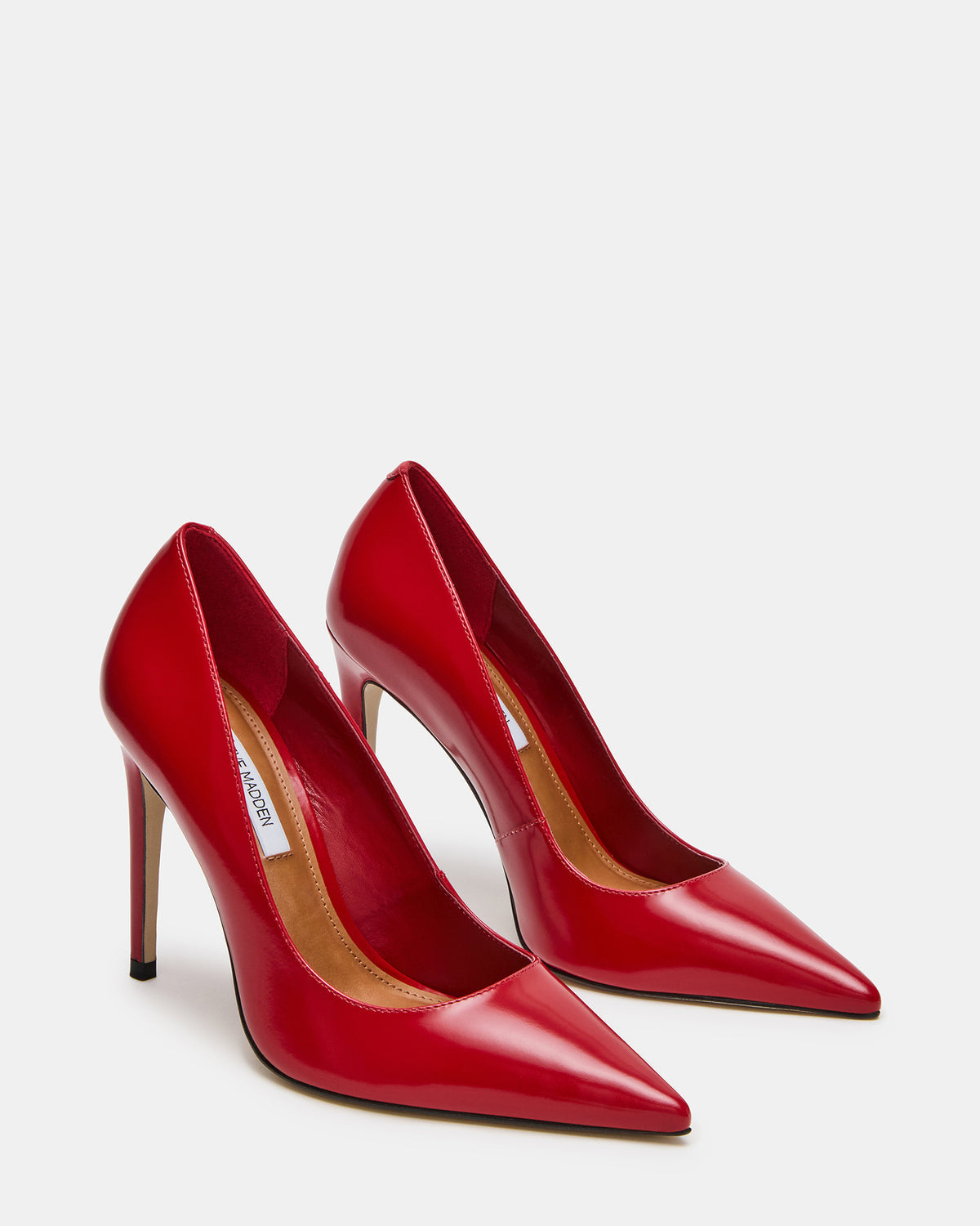 NOIR Red Leather Pointed-Toe Stiletto Pump Women's Heels | Steve Madden online