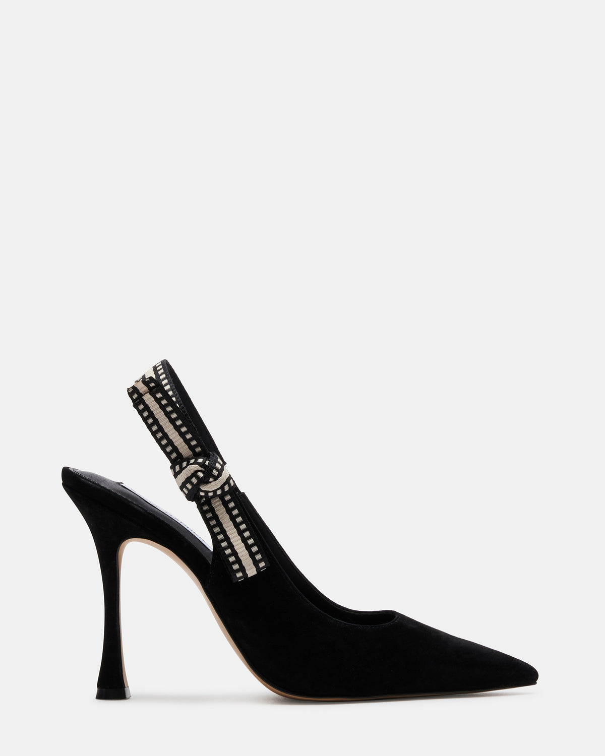 BRI Black Suede Slingback Pump Women's Heel | Steve Madden US