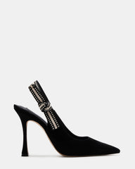 BRI Black Suede Slingback Pump Women's Heel | Steve Madden US